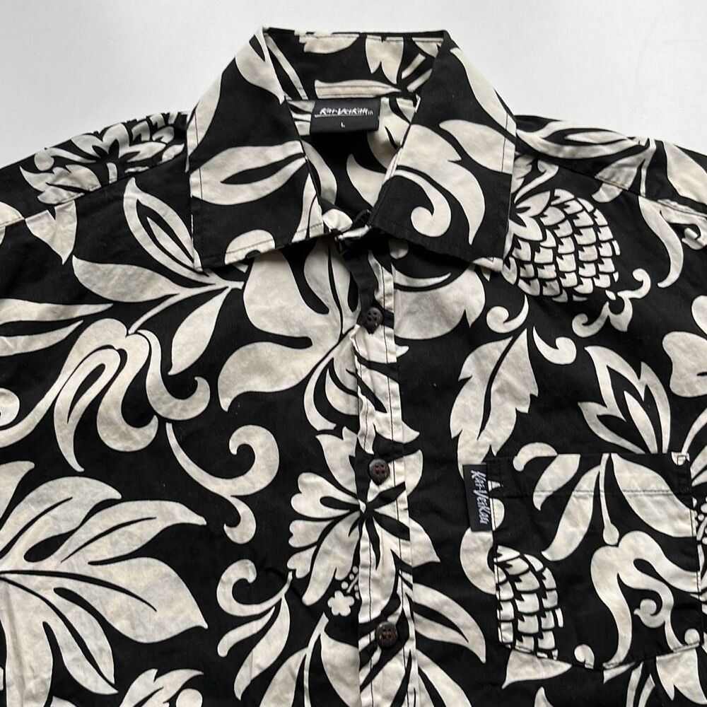 Kai-Veikau Fijian Tropical Hawaiian Button Down Short Sleeve Shirt Mens Large